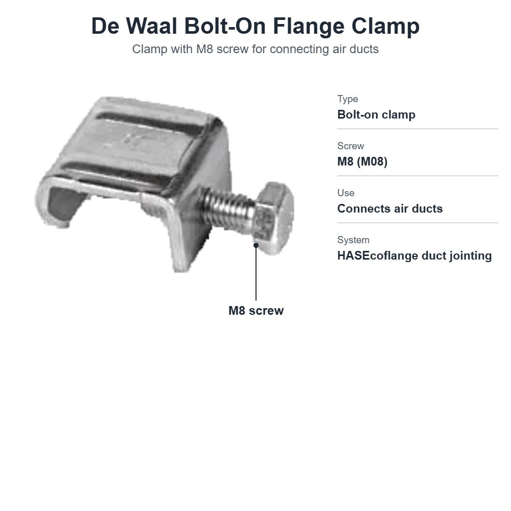 De Waal Bolt-On Flange Clamp with M8 Screw