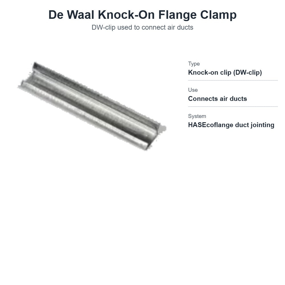 De Waal Knock-On Flange Clamp (DW-Clip)