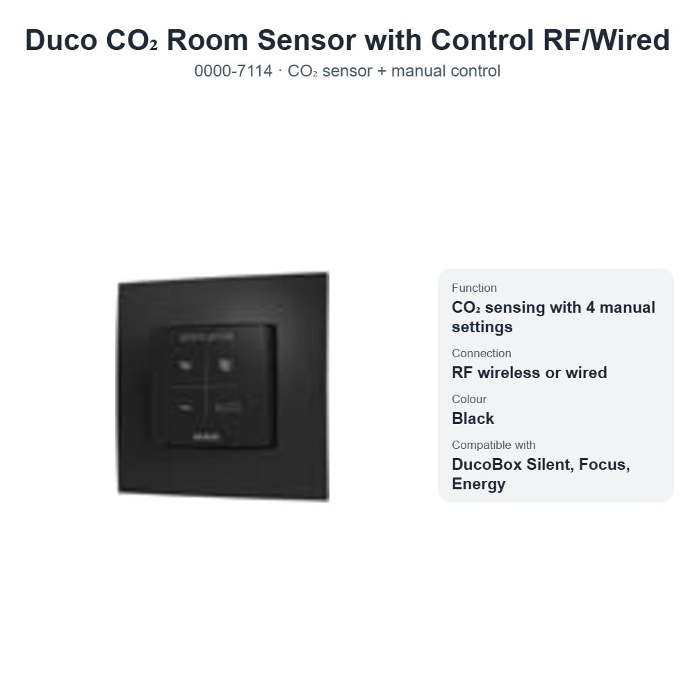 Duco CO₂ Room Sensor with Control RF/Wired – DUCO 0000-7114