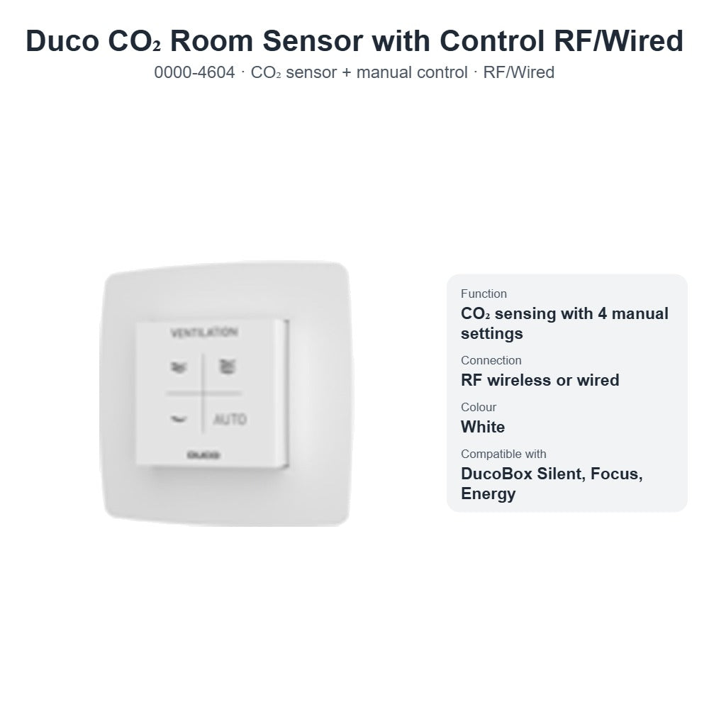 Duco CO₂ Room Sensor with Control RF/Wired – DUCO 0000-4604