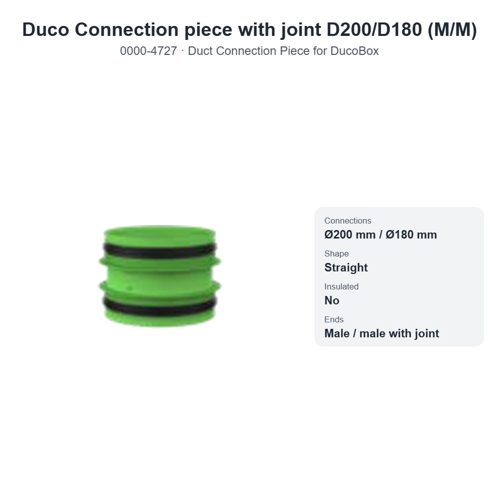 Duco Connection piece with joint D200/D180 (M/M) – DUCO 0000-4727