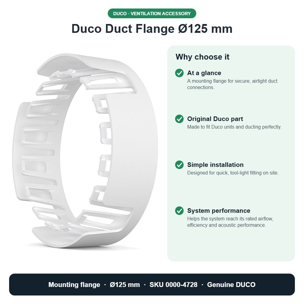 Duco Duct Flange Ø125 mm – DUCO 0000-4728 key benefits