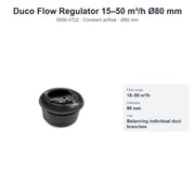 Duco Flow Regulator 15–50 m³/h Ø80 mm – DUCO 0000-4722