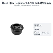 Duco Flow Regulator 50–100 m³/h Ø125 mm – DUCO 0000-4837