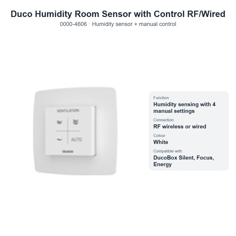 Duco Humidity Room Sensor with Control RF/Wired – DUCO 0000-4606