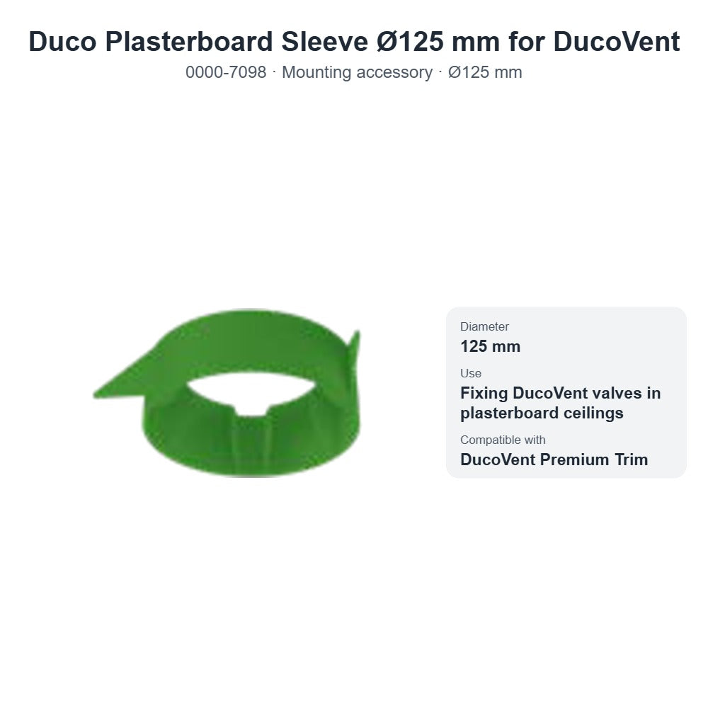 Duco Plasterboard Sleeve Ø125 mm for DucoVent – DUCO 0000-7098