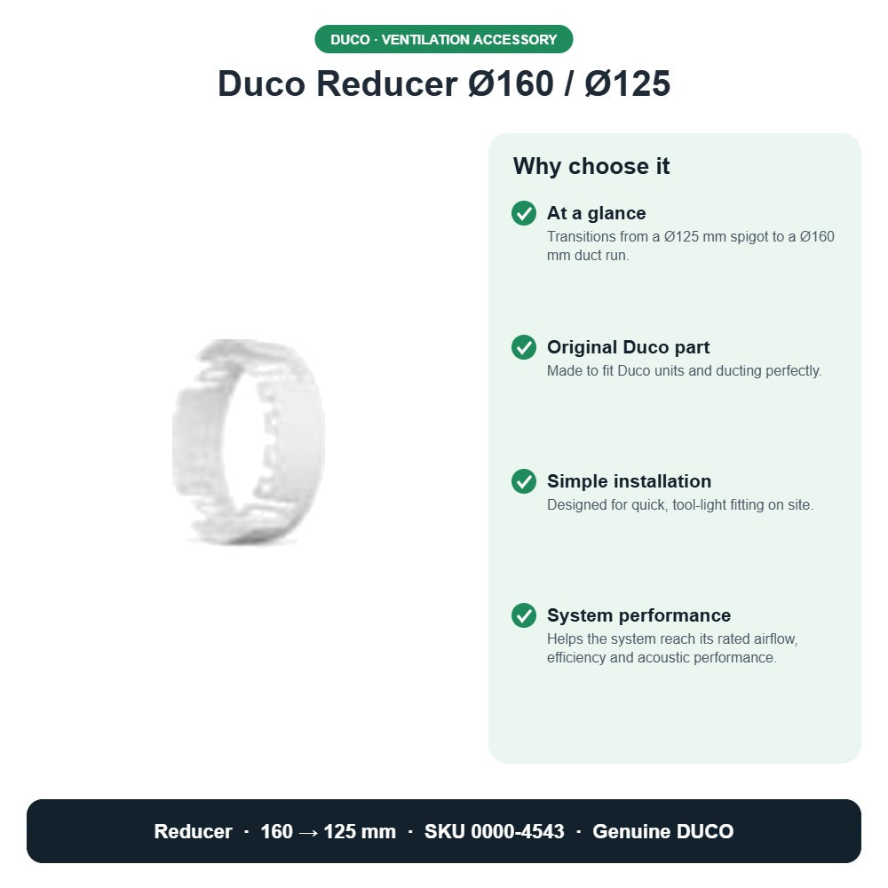 Duco Reducer Ø160 / Ø125 – DUCO 0000-4543 key benefits
