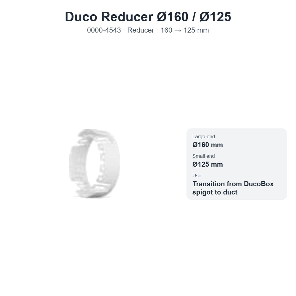 Duco Reducer Ø160 / Ø125 – DUCO 0000-4543