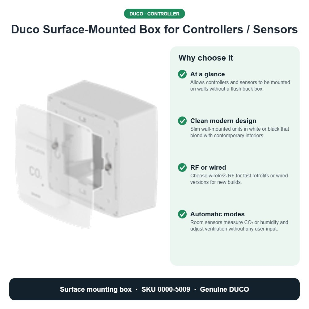 Duco Surface-Mounted Box for Controllers / Sensors – DUCO 0000-5009 key benefits