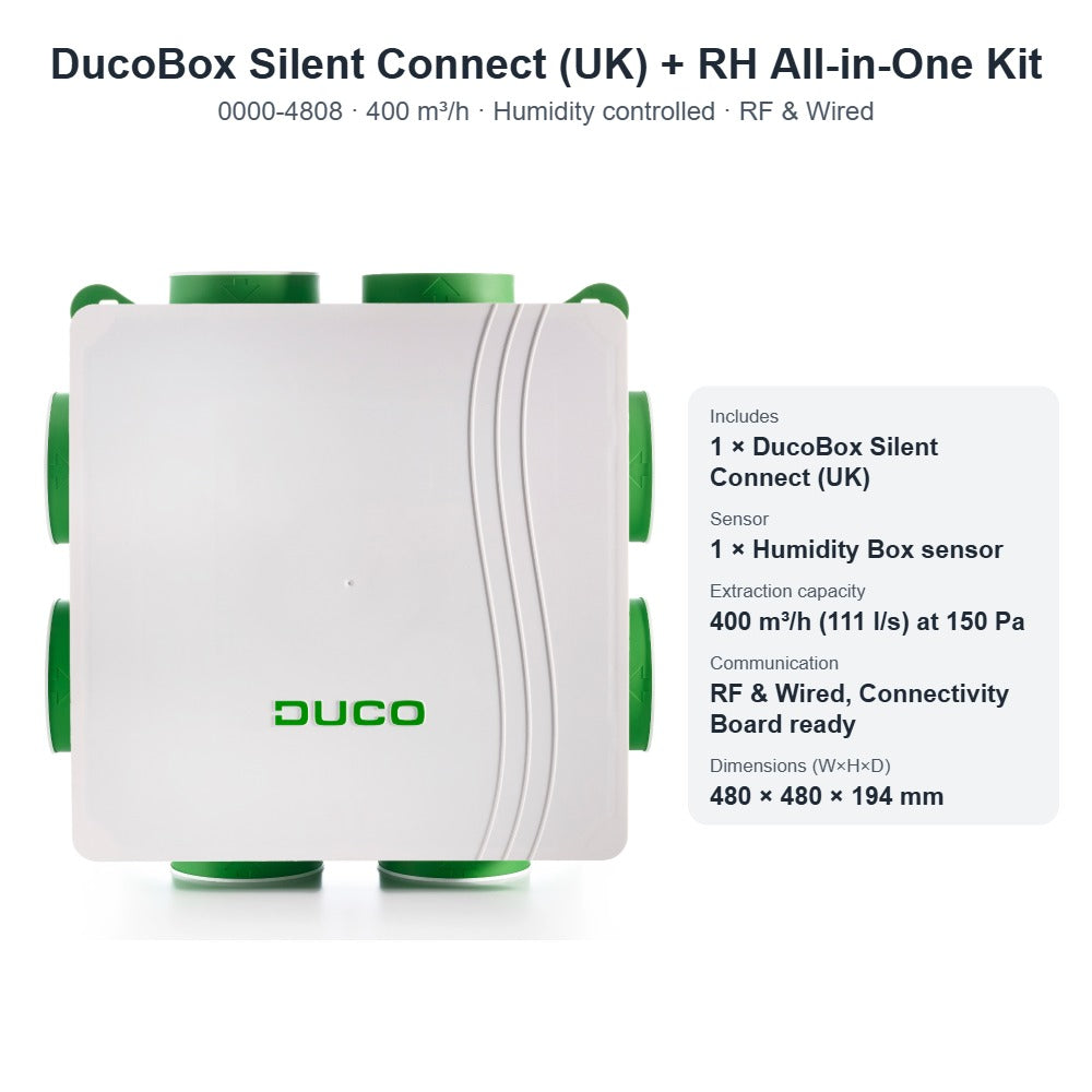 DucoBox Silent Connect (UK) + RH All-in-One Kit – DUCO 0000-4808