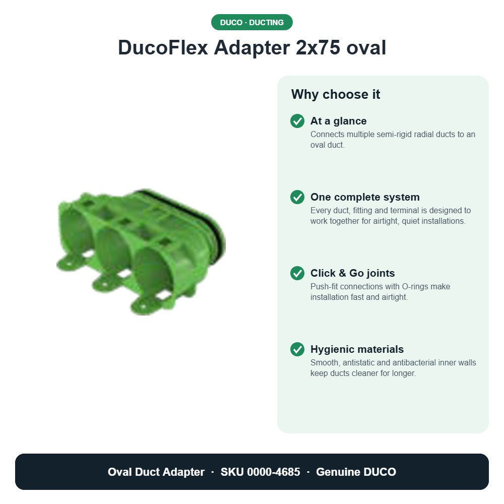 DucoFlex Adapter 2x75 oval – DUCO 0000-4685 key benefits