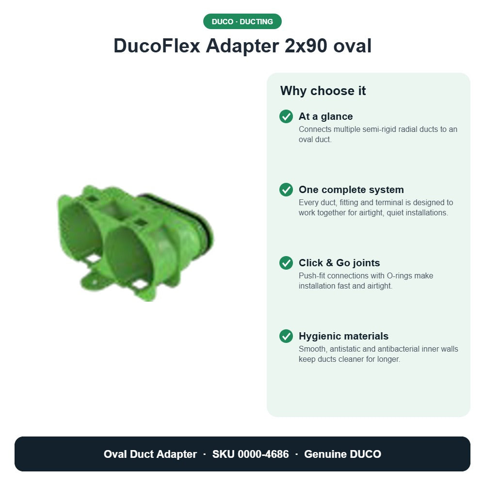 DucoFlex Adapter 2x90 oval – DUCO 0000-4686 key benefits