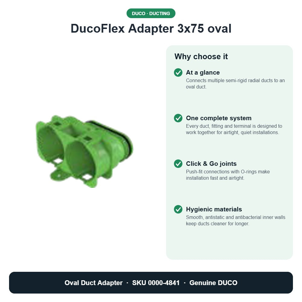DucoFlex Adapter 3x75 oval – DUCO 0000-4841 key benefits