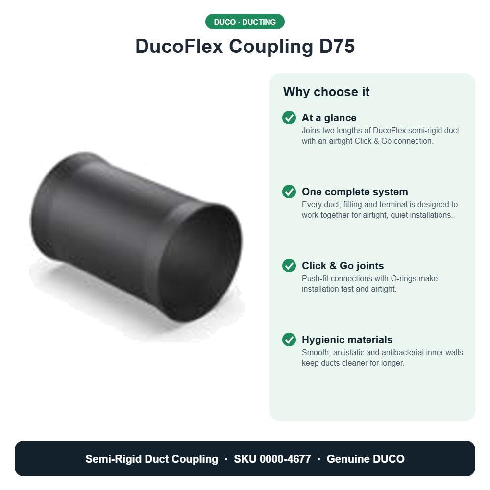 DucoFlex Coupling D75 – DUCO 0000-4677 key benefits