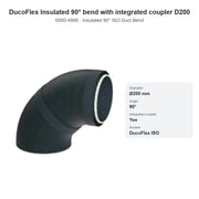 DucoFlex Insulated 90° bend with integrated coupler D200 – DUCO 0000-4906