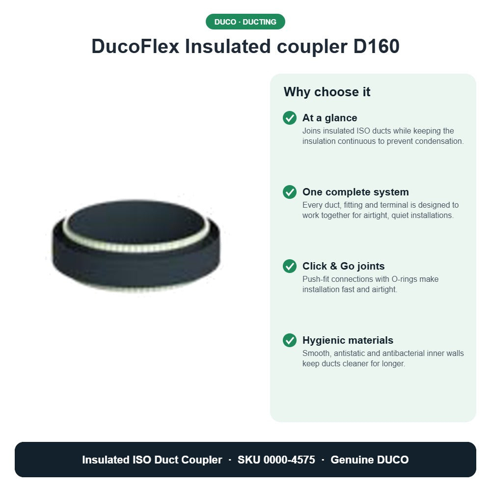 DucoFlex Insulated coupler D160 – DUCO 0000-4575 key benefits