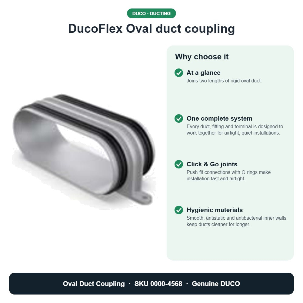 DucoFlex Oval duct coupling – DUCO 0000-4568 key benefits