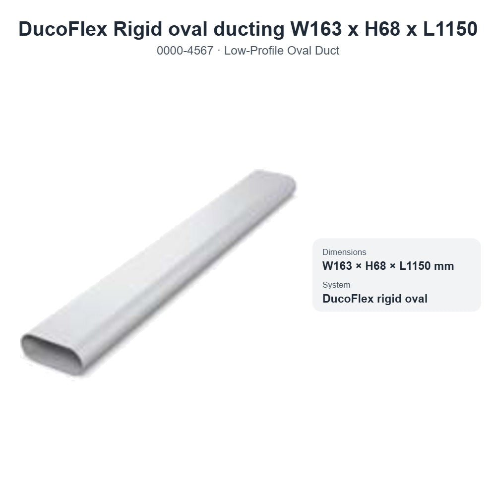 DucoFlex Rigid oval ducting W163 x H68 x L1150 – DUCO 0000-4567