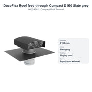 DucoFlex Roof feed-through Compact D160 Slate grey – DUCO 0000-4582