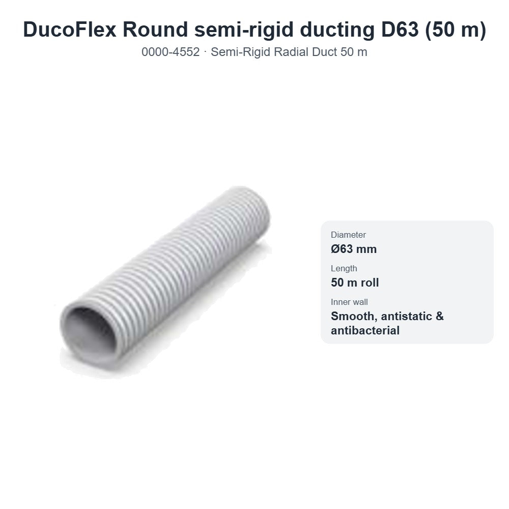 DucoFlex Round semi-rigid ducting D63 (50 m) – DUCO 0000-4552