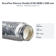 DucoFlex Silencer flexible D180 (M/M) L1000 mm – DUCO 0000-4632