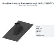 DucoFlex Universal Roof feed-through tile D227 (15–50°) – DUCO 0000-7109