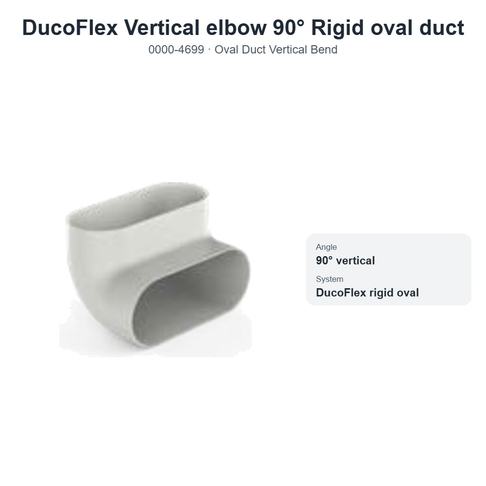 DucoFlex Vertical elbow 90° Rigid oval duct – DUCO 0000-4699