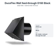 DucoFlex Wall feed-through D160 Black – DUCO 0000-4584