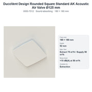 DucoVent Design Rounded Square Standard AK Acoustic Air Valve Ø125 mm – DUCO 0000-7012