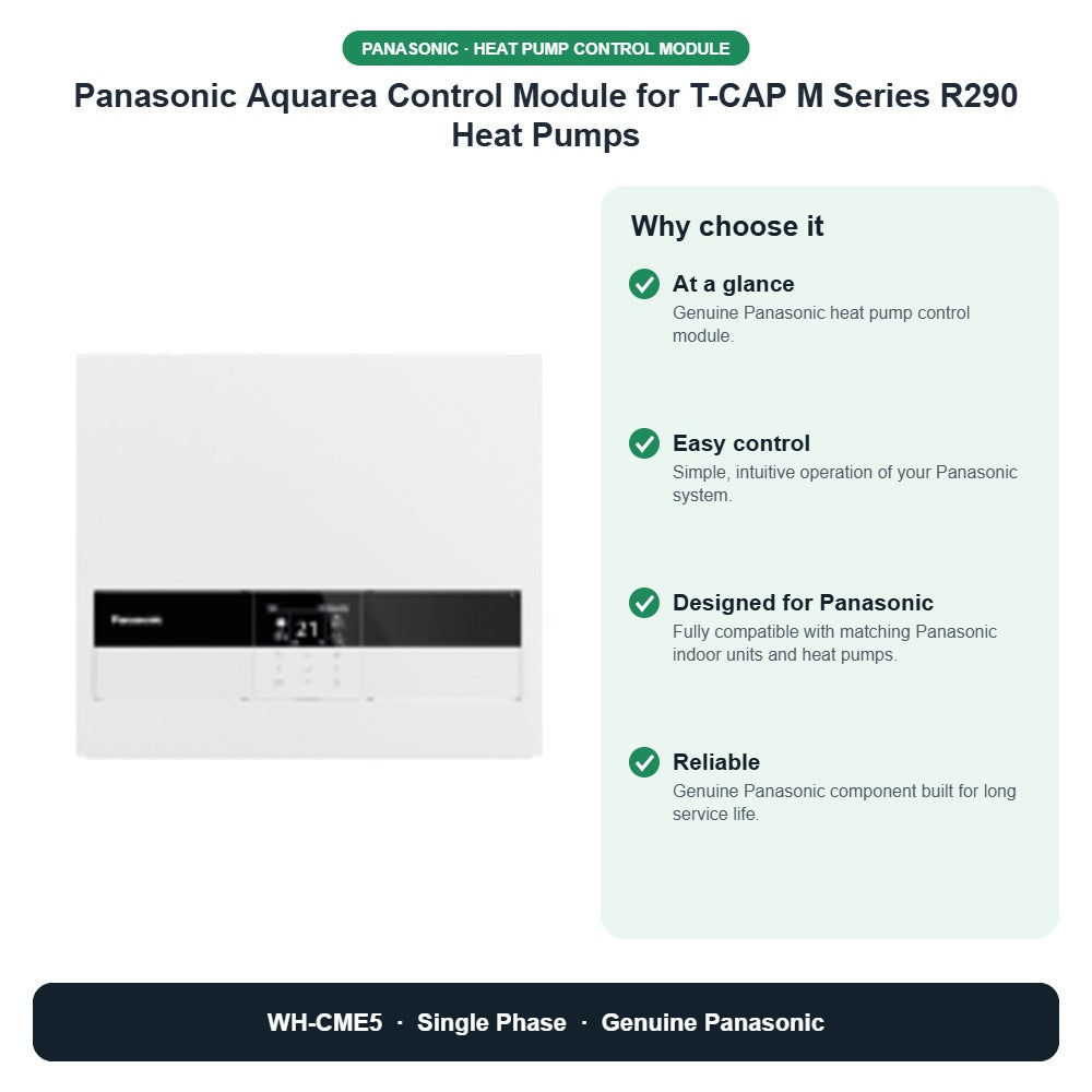 Panasonic Aquarea Control Module for T-CAP M Series R290 Heat Pumps – WH-CME5 key benefits