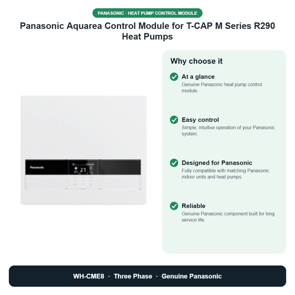 Panasonic Aquarea Control Module for T-CAP M Series R290 Heat Pumps – WH-CME8 key benefits