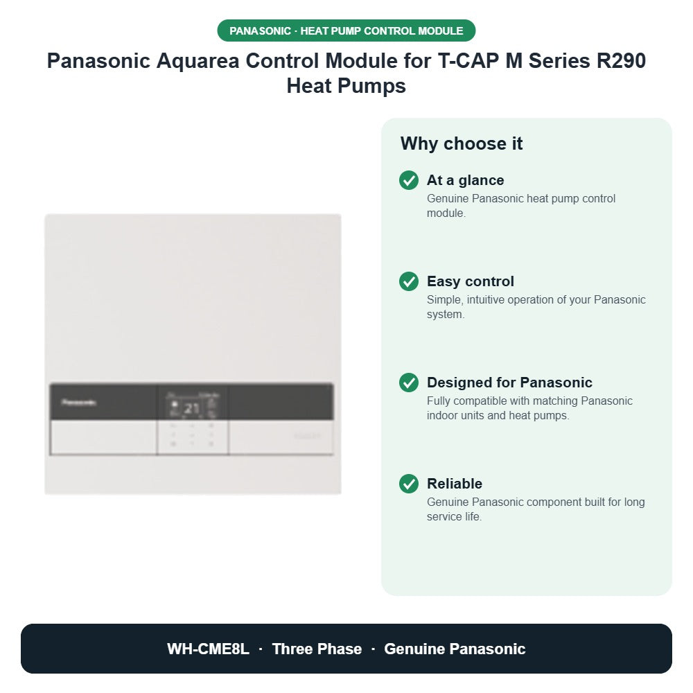 Panasonic Aquarea Control Module for T-CAP M Series R290 Heat Pumps – WH-CME8L key benefits