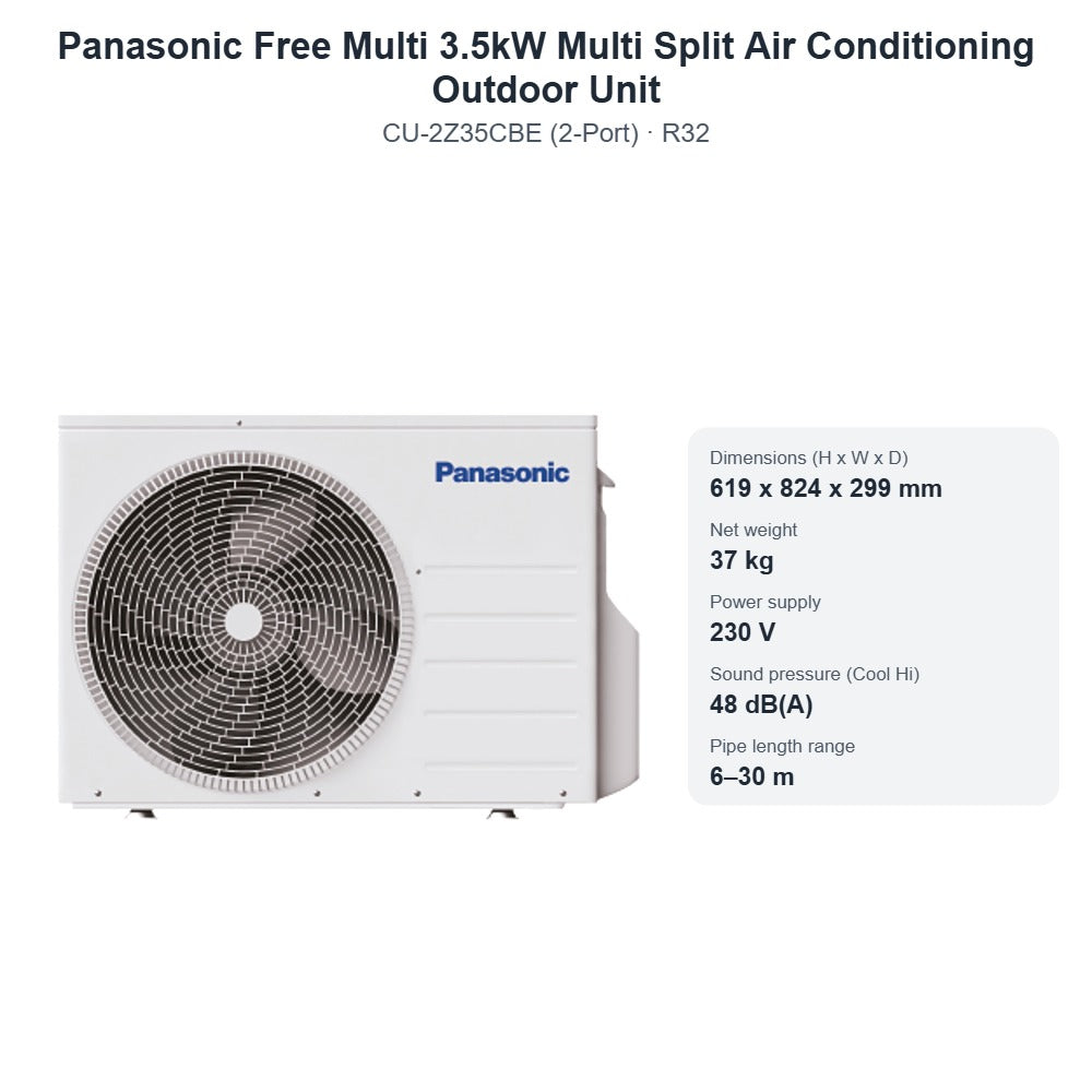 Panasonic CU-2Z35CBE Free Multi 3.5kW 2-Port Multi Split Air Conditioning Outdoor Unit – R32