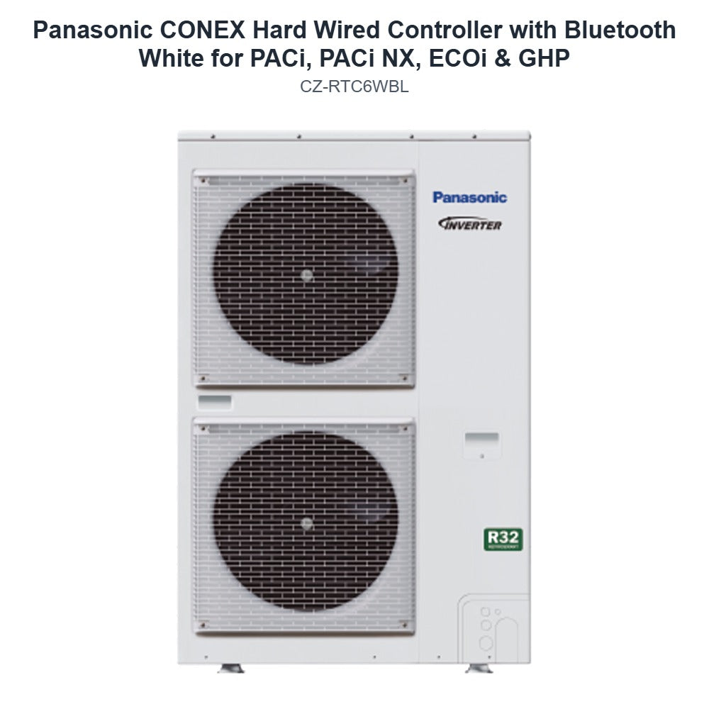 Panasonic CZ-RTC6WBL CONEX Hard Wired Controller with Bluetooth White for PACi, PACi NX, ECOi & GHP