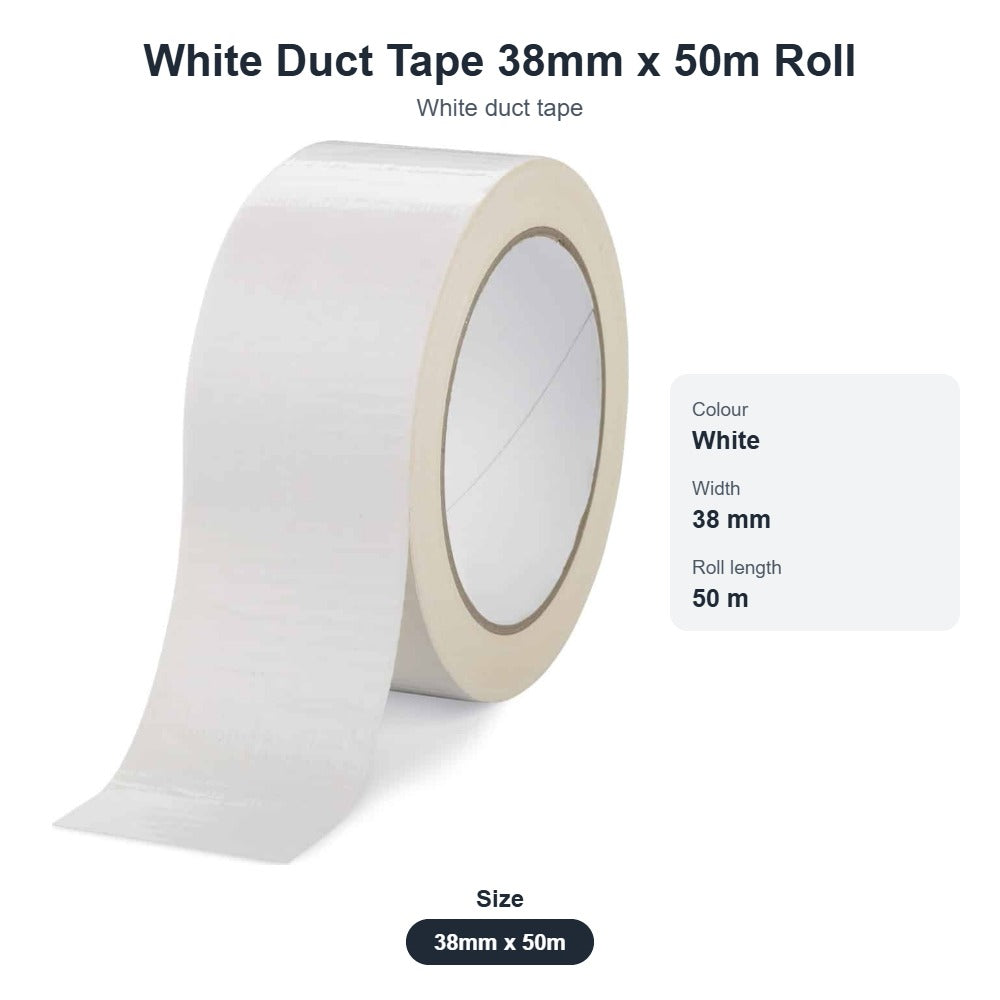 White Duct Tape 38mm x 50m Roll