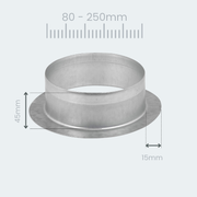 Flat Spigot (90°) - Galvanised - 80mm - 250mm dia